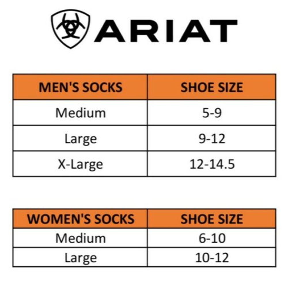 Ariat, Men's Grey & Orange Patriot Graphic Crew Work Sock, 2 pk