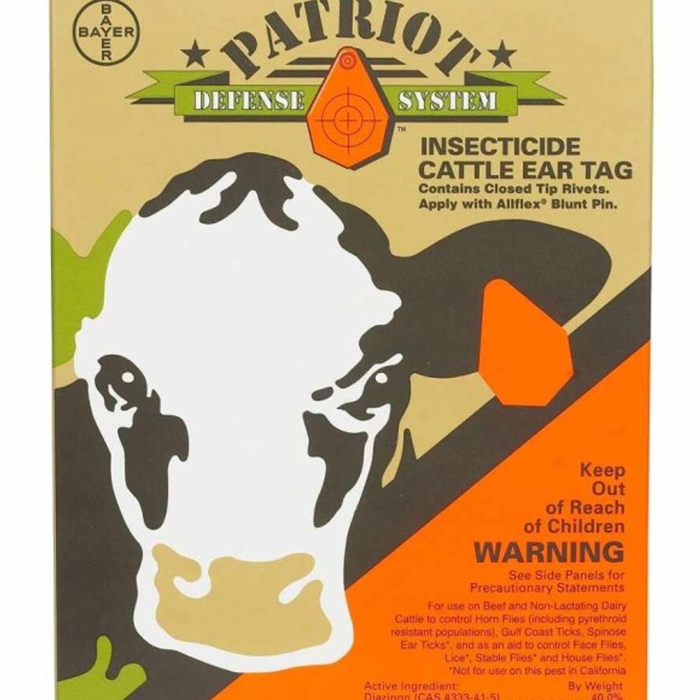 Bayer, Patriot Insecticide Fly Ear Tag, 20 pk