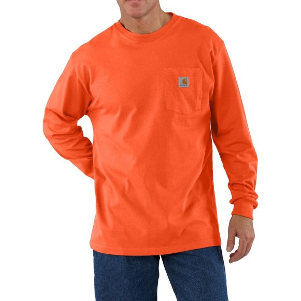 Carhartt, Men's Brite Orange Loose Fit Heavyweight Long Sleeve, K126BOG