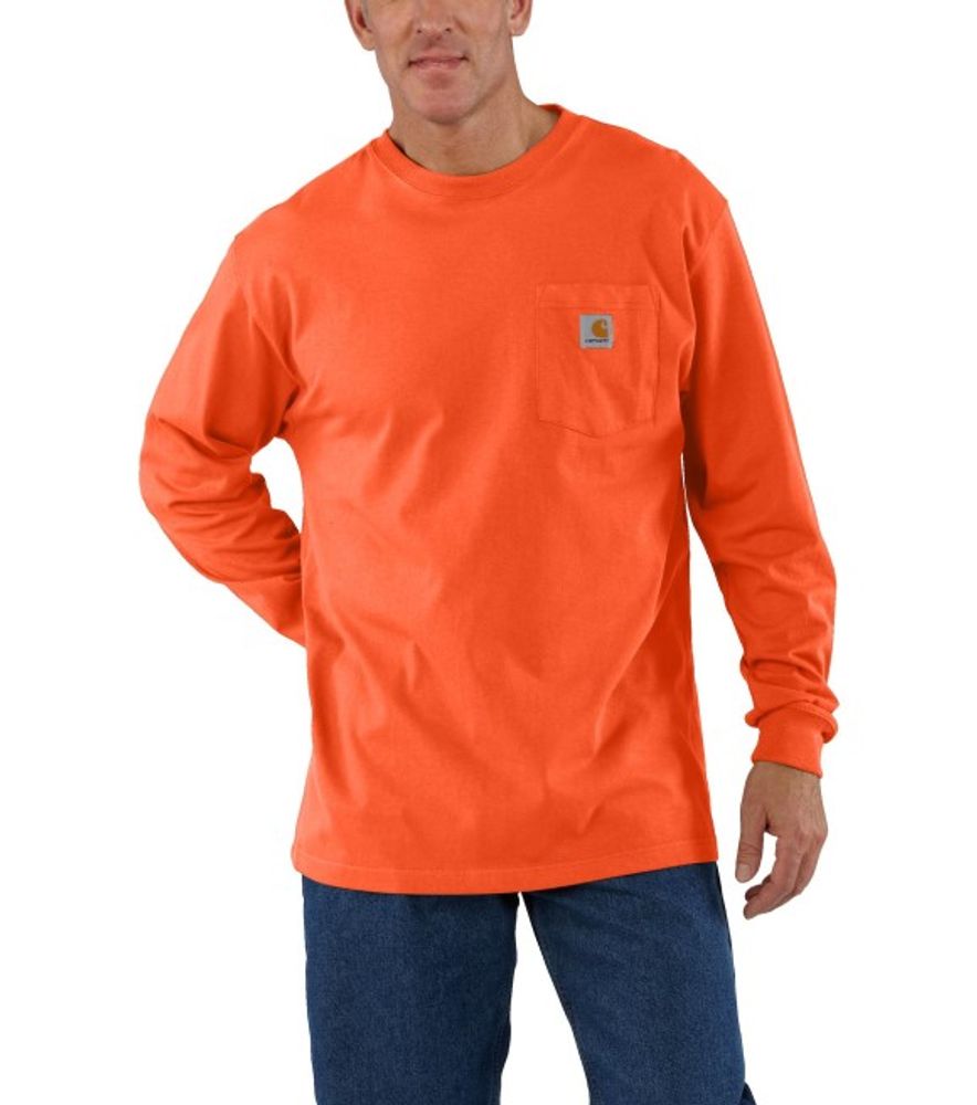 Carhartt, Men's Brite Orange Loose Fit Heavyweight Long Sleeve, K126BOG