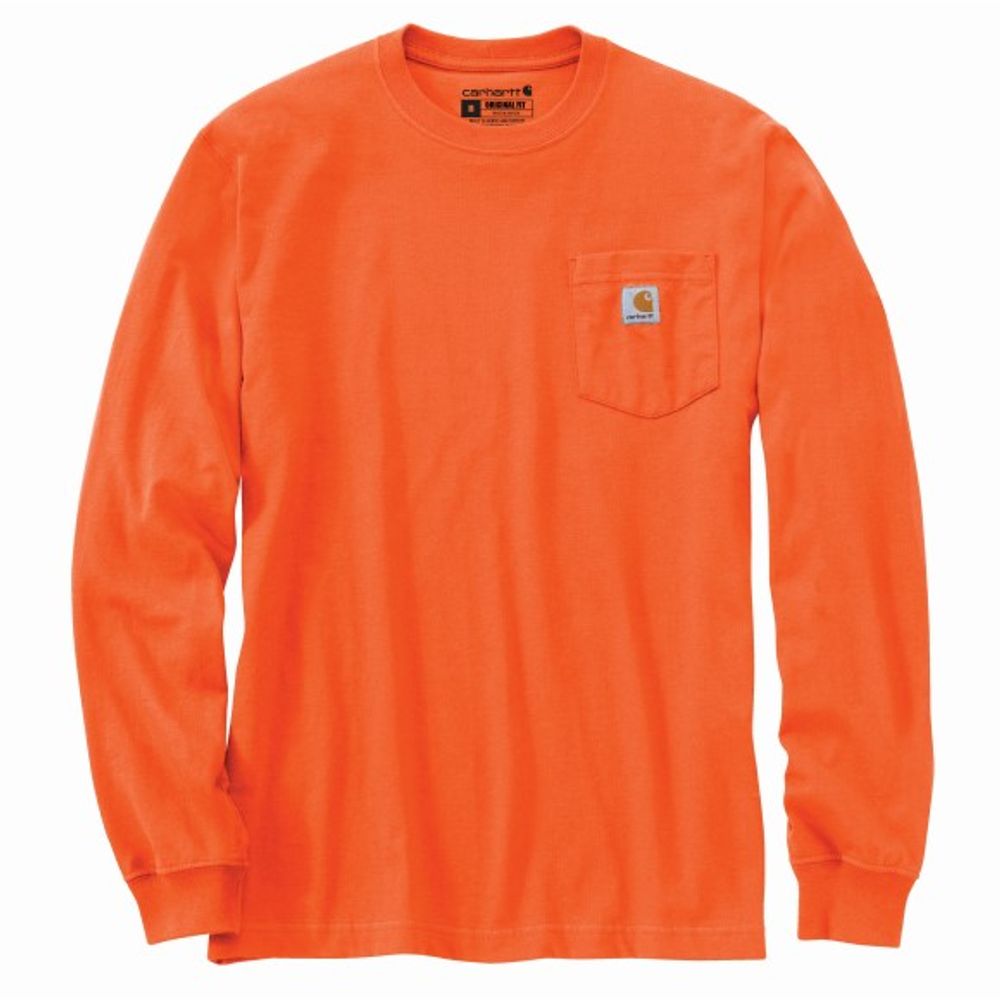 Carhartt, Men's Brite Orange Loose Fit Heavyweight Long Sleeve, K126BOG
