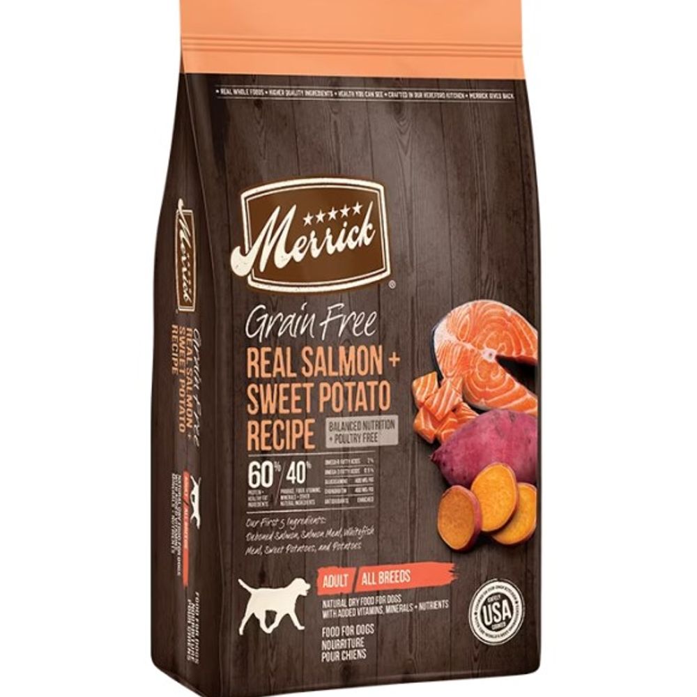 Merrick, Grain Free Salmon & Sweet Potato Recipe Dog Food