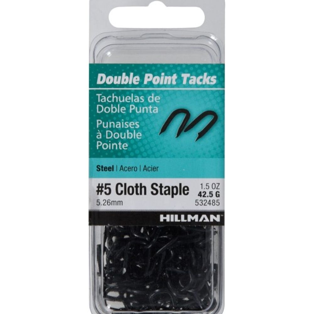 Hillman, #5 Black Double Pointed Tacks, 1.5 oz