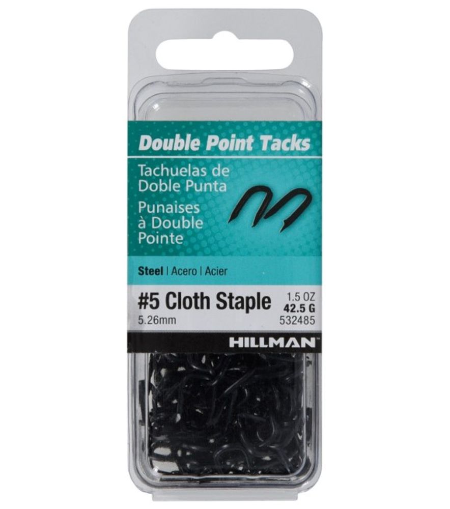 Hillman, #5 Black Double Pointed Tacks, 1.5 oz