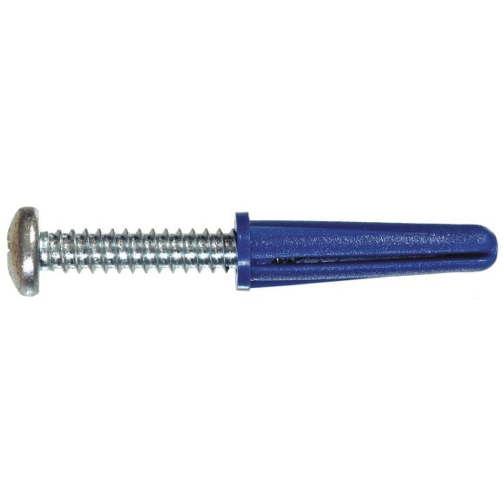 Hillman, #14-16 x 1 3/8" Blue Conical Plastic Anchors, 20 pk