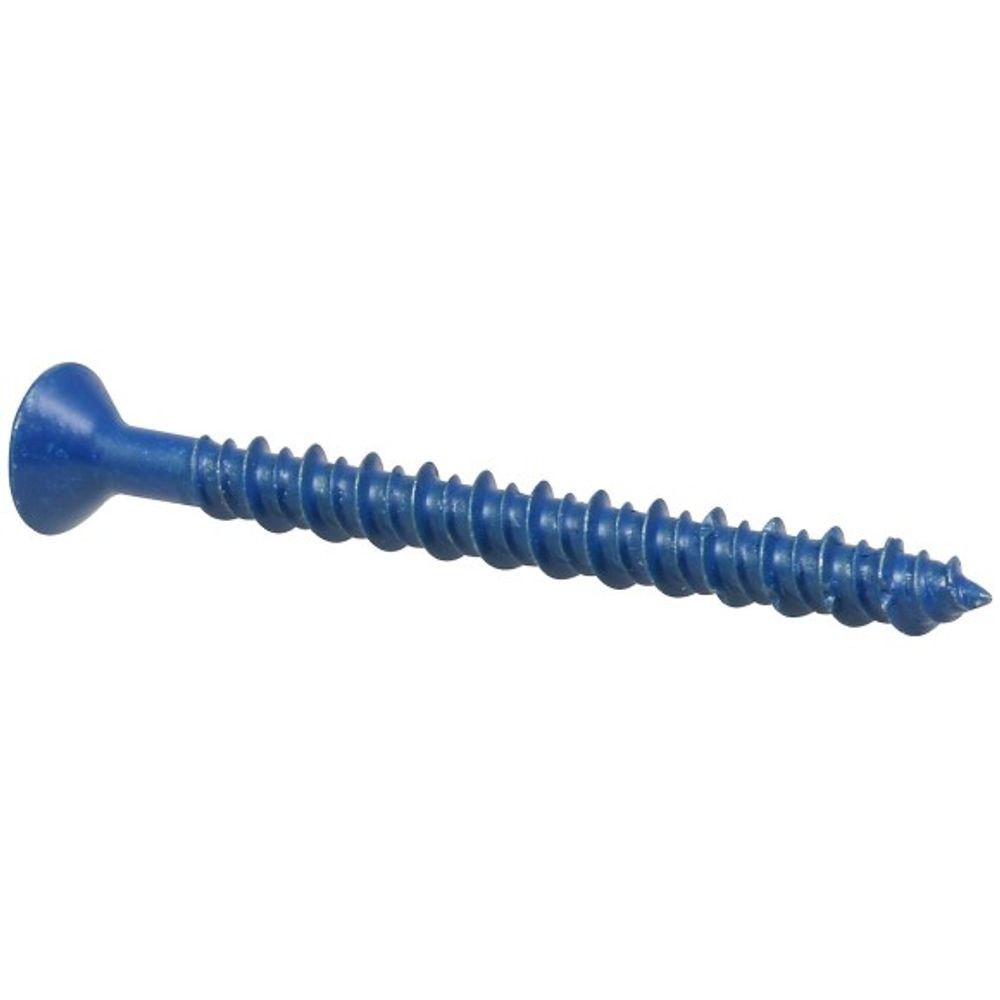Hillman, 3/16" x 1.75" Blue Flat-Head Phillips Tapper Concrete Screw Anchors, 5 pk