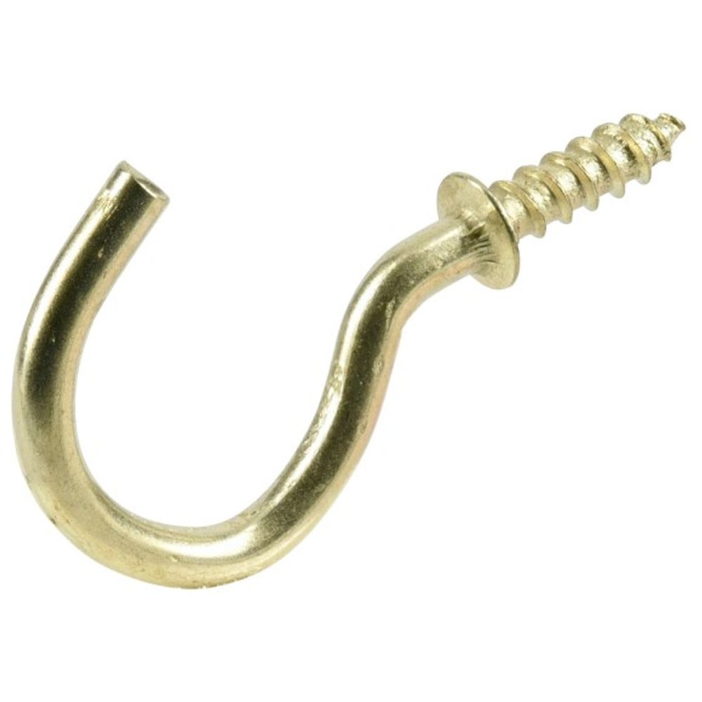Hillman, 7/8" Brass Cup Hook, 50 pk
