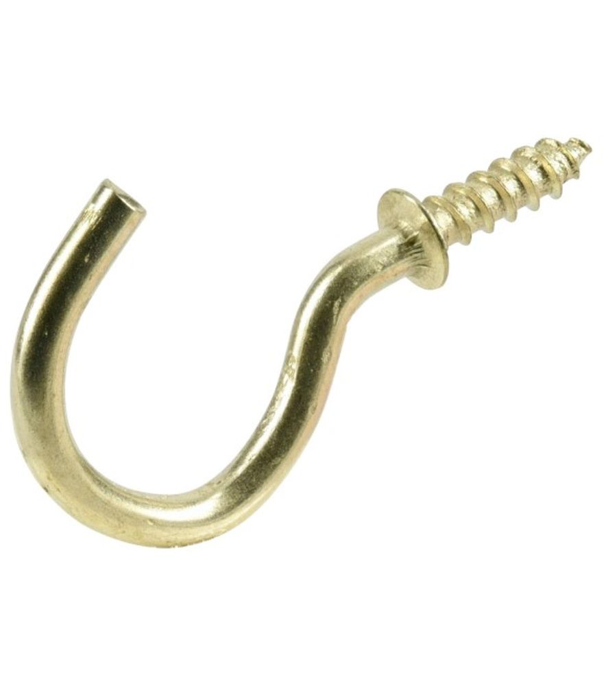 Hillman, 7/8" Brass Cup Hook, 50 pk