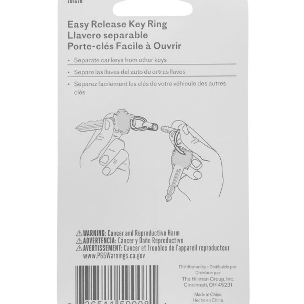 Hillman, Easy Release Key Ring
