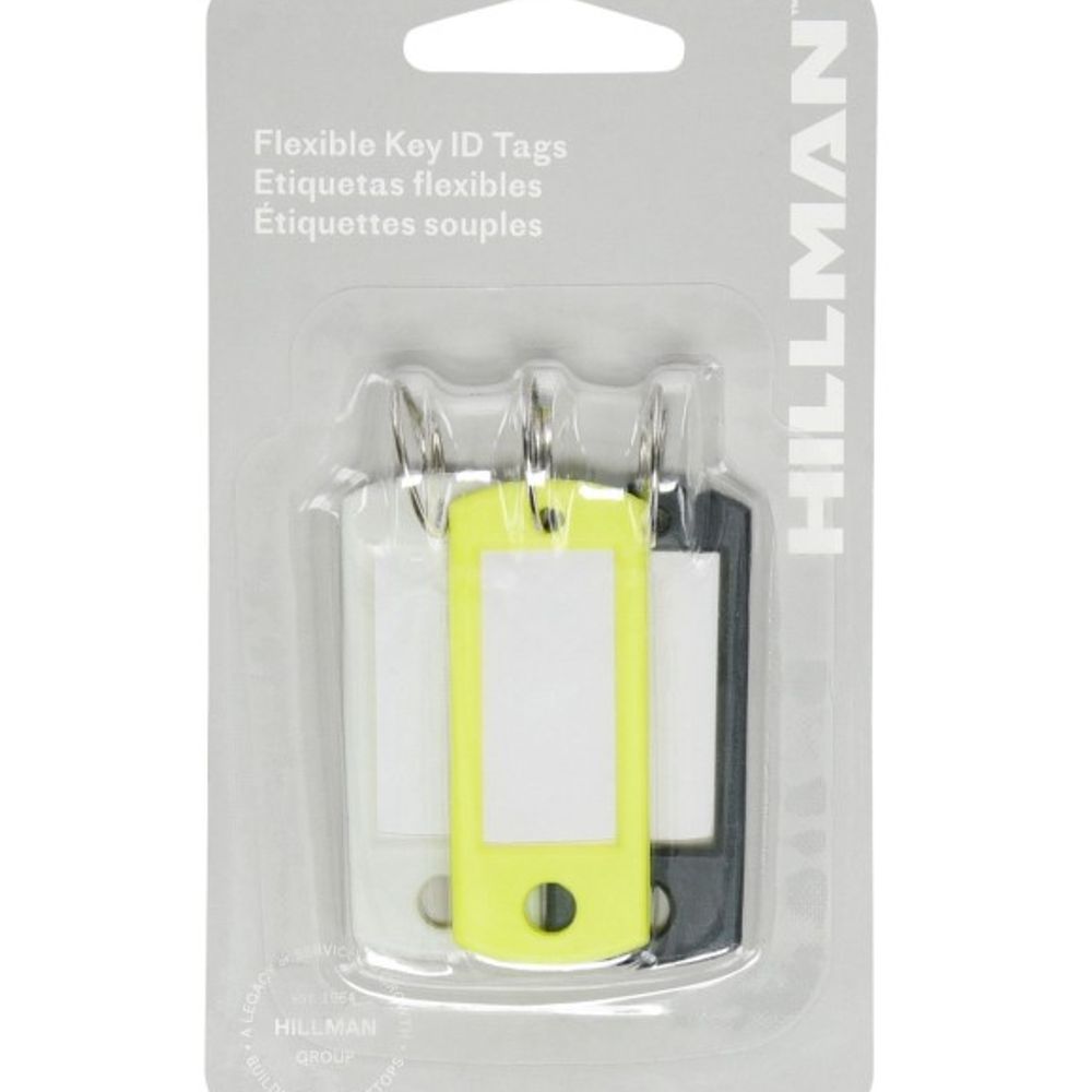 Hillman, Flexible ID Tag with Ring, 3 pk