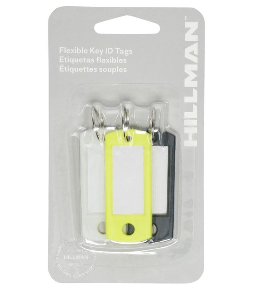 Hillman, Flexible ID Tag with Ring, 3 pk