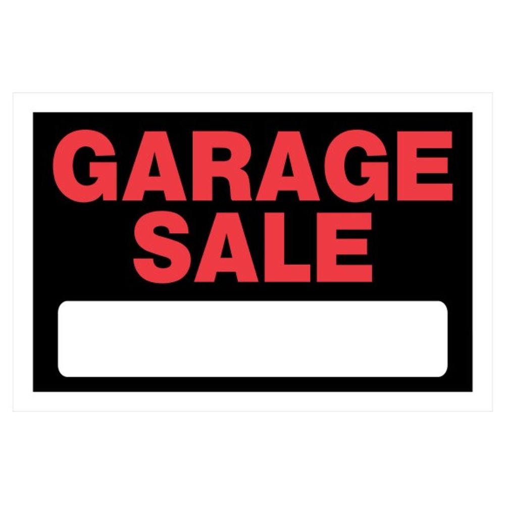 Hillman, Black & Red Garage Sale Sign, 8" x 12"