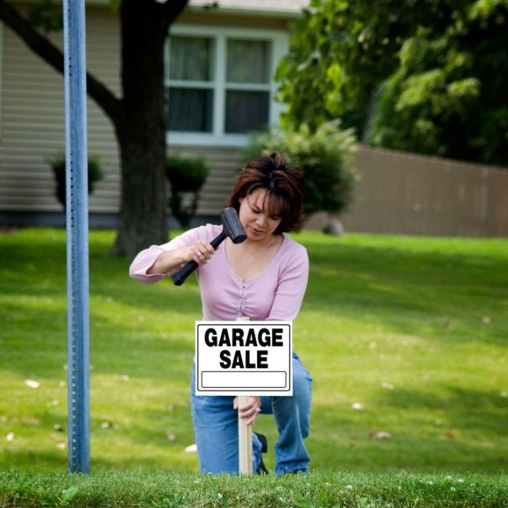 Hillman, Black & White Garage Sale Sign, 20" x 24" 