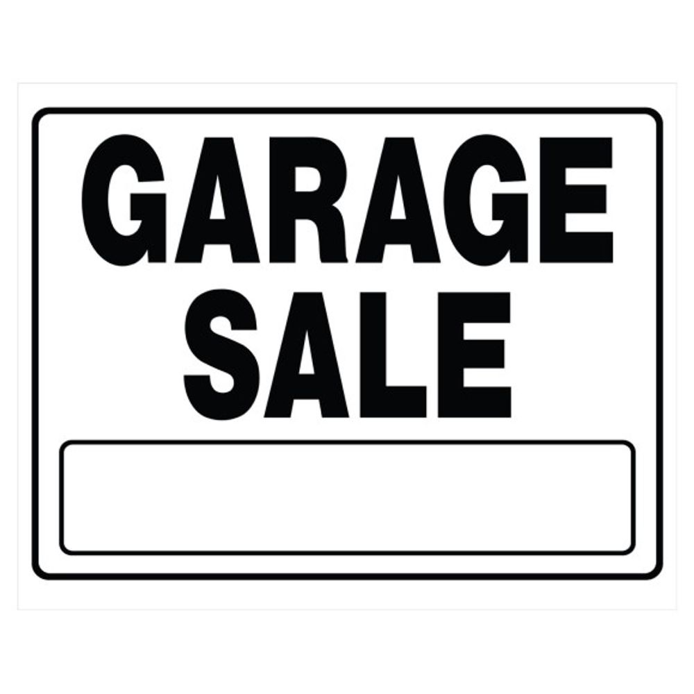 Hillman, Black & White Garage Sale Sign, 20" x 24" 