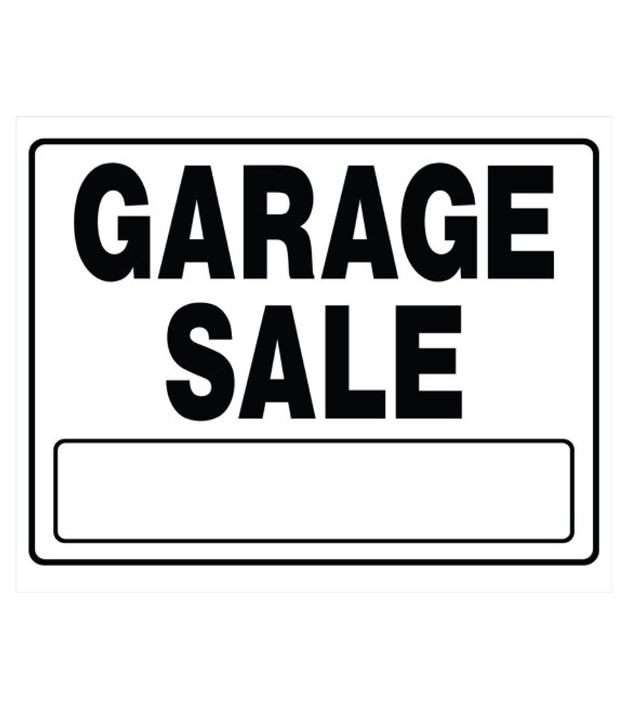 Hillman, Black & White Garage Sale Sign, 20" x 24"