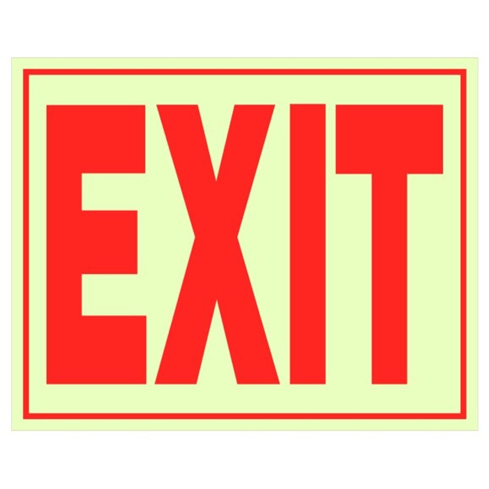Hillman, Glow In The Dark Exit Sign, 8" x 11"