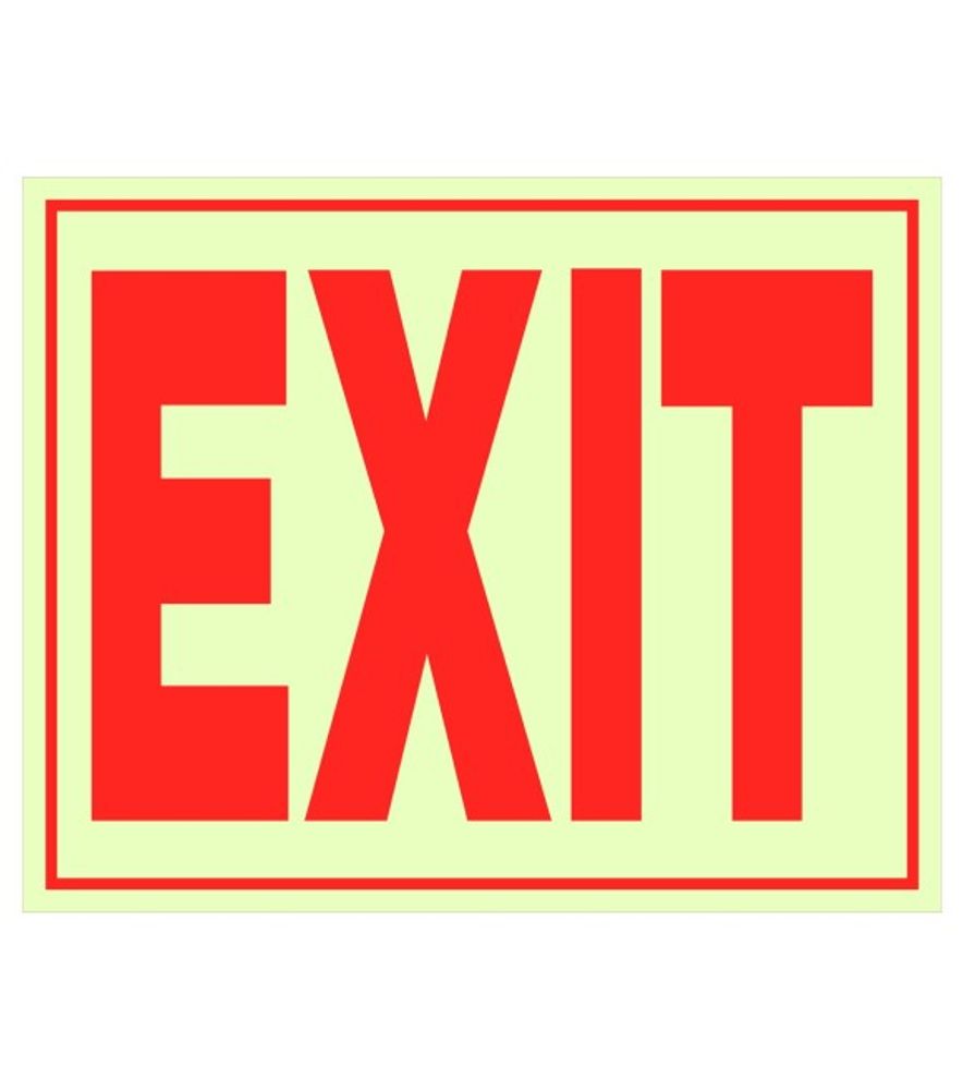 Hillman, Glow In The Dark Exit Sign, 8" x 11"