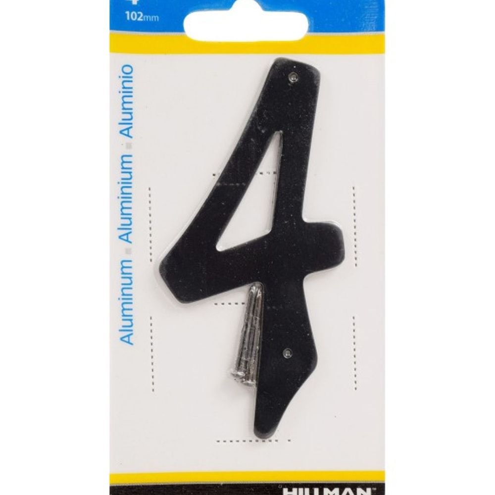 Hillman, 4" Black Aluminum Nail On House #4