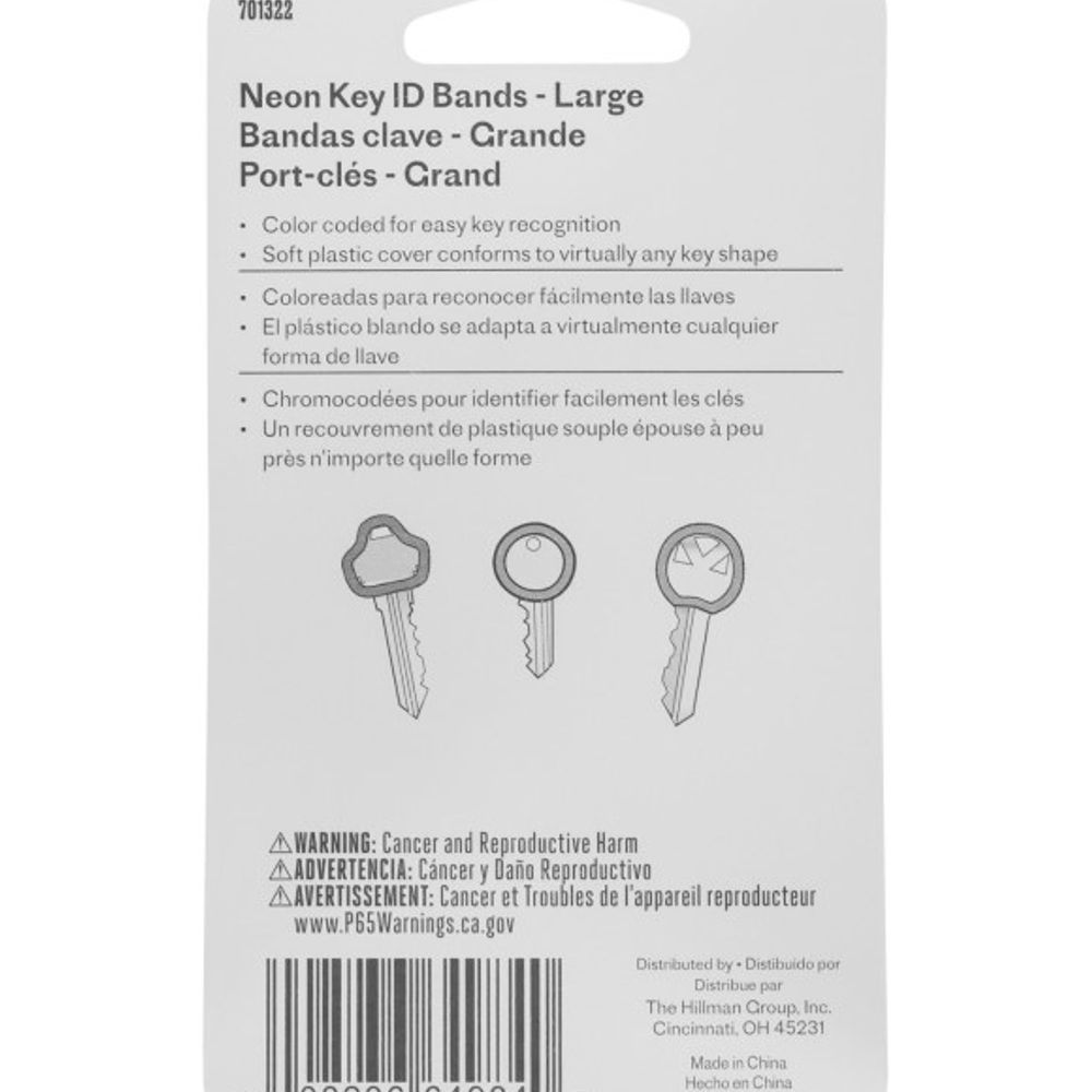 Hillman, Neon Jumbo Key Band, 3 pk