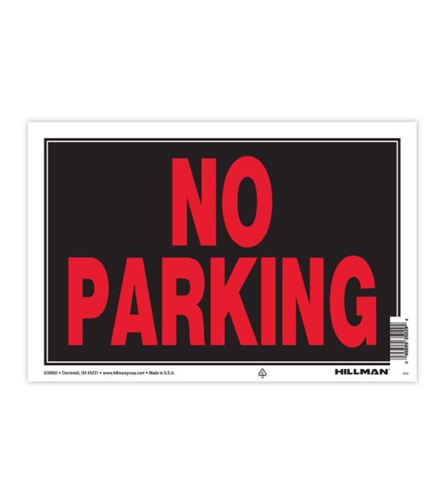 Hillman, No Parking Sign, 8" x 12"