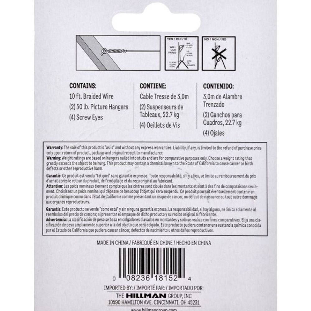 Hillman, Heavy Picture Hanging Kit