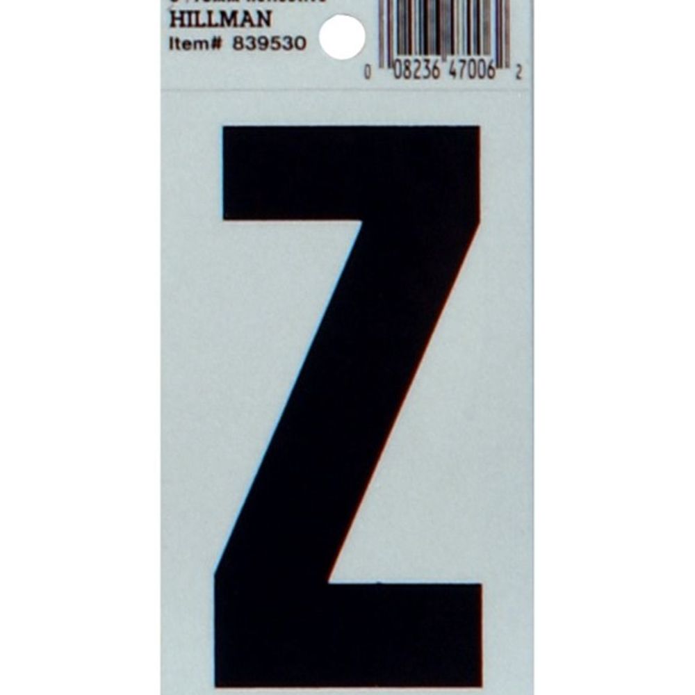 Hillman, 3" Black & Silver Thin Reflective Adhesive Letter Z