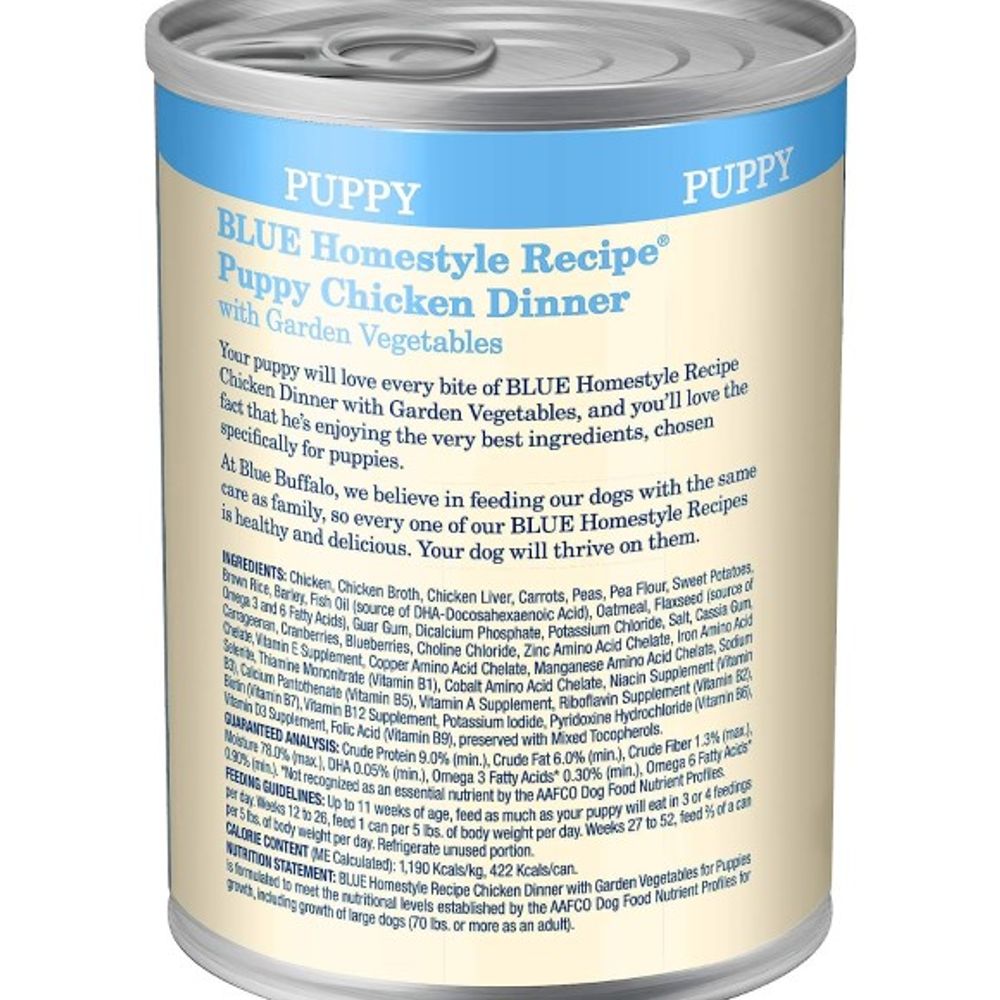 Blue Buffalo, Homestyle Recipe Chicken Dinner with Garden Vegetables Puppy Food, 12.5 oz