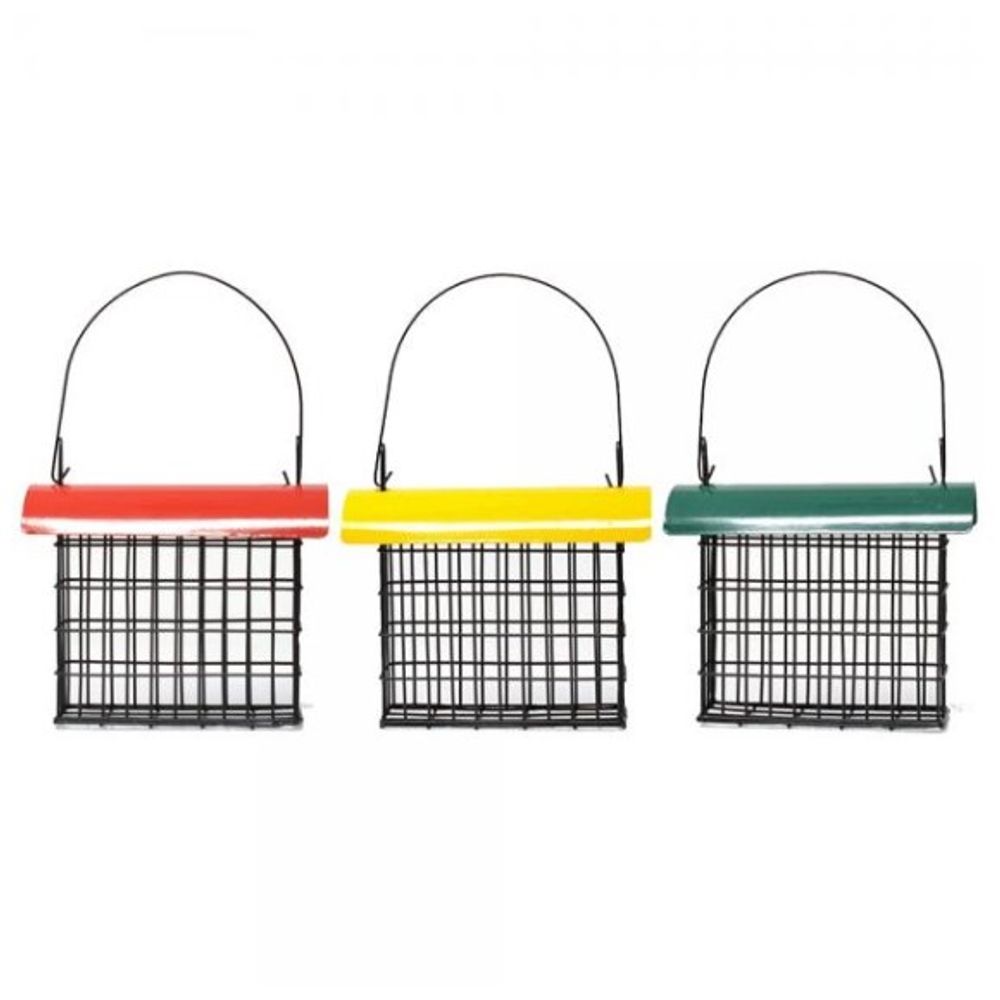 Gold Crest, Deluxe Suet Cage with Assorted Color Metal Roof