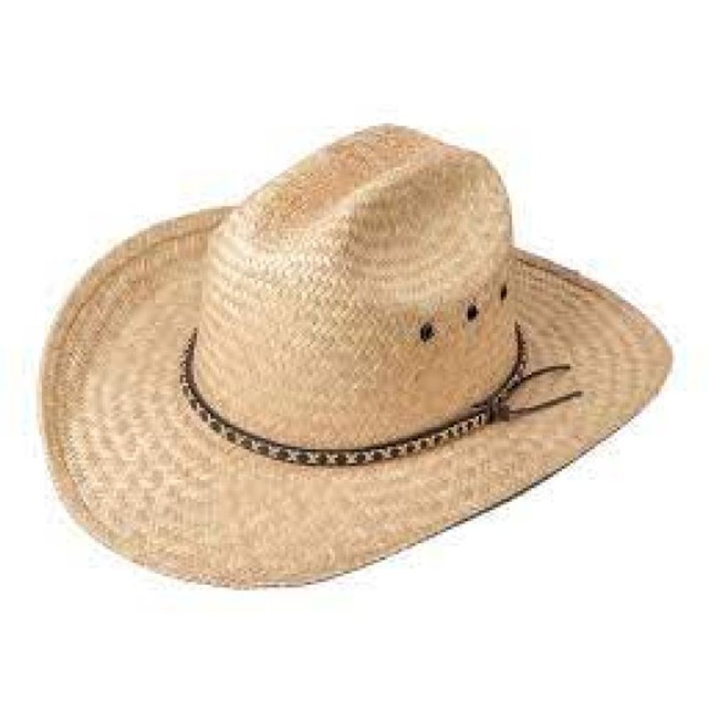 Broner, Woven Palm Leaf Cattleman Western Hat