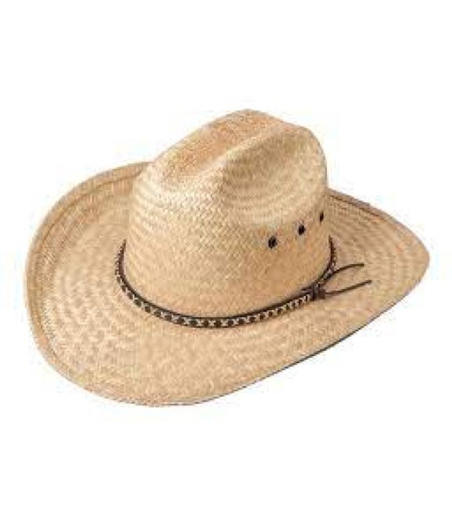 Broner, Woven Palm Leaf Cattleman Western Hat