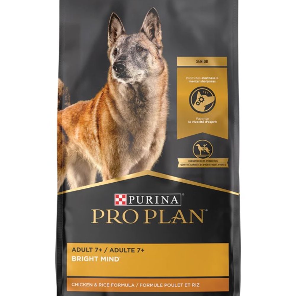 Purina Pro Plan, Adult 7+ Bright Mind Chicken & Rice Formula Dog Food, 30 lb