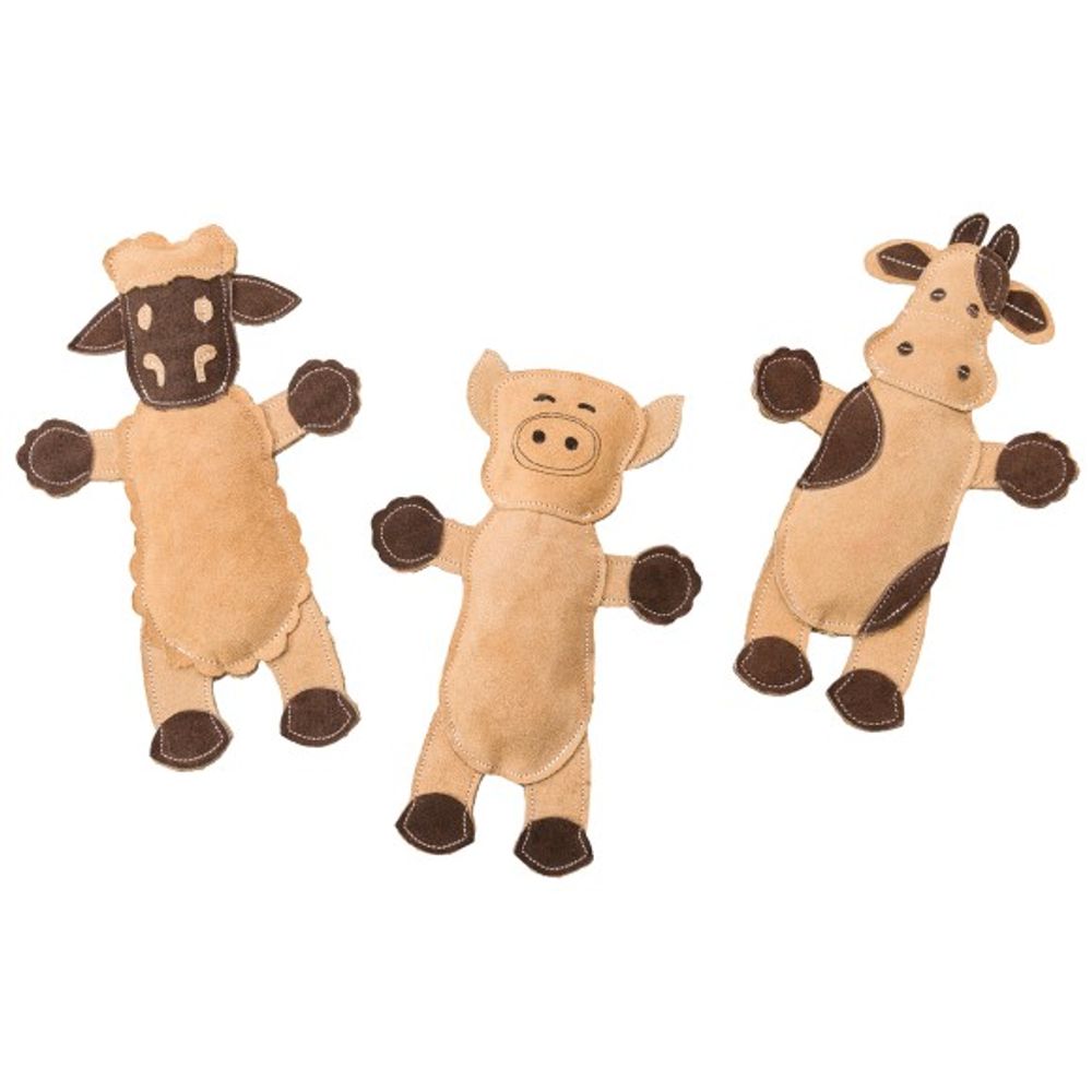 Ethical Products, Dura-Fused 11" Leather Barnyard Dog Toy