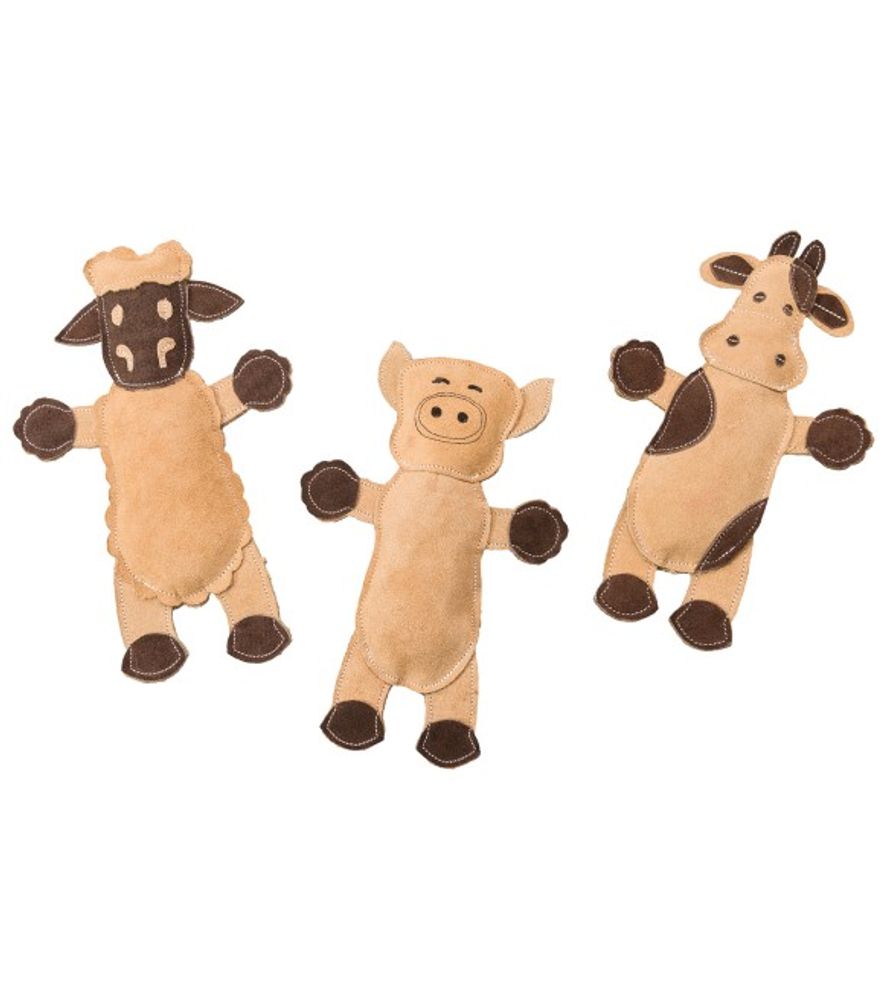 Ethical Products, Dura-Fused 11" Leather Barnyard Dog Toy