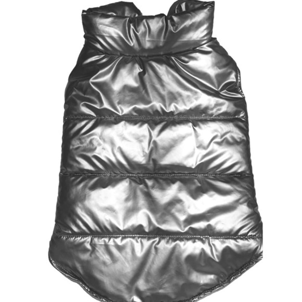 Spot, Fashion Pet Cosmo Silver Puffy Dog Coat