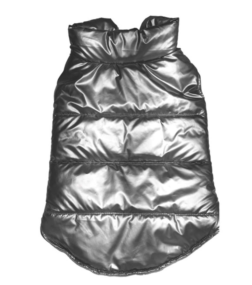 Spot, Fashion Pet Cosmo Silver Puffy Dog Coat