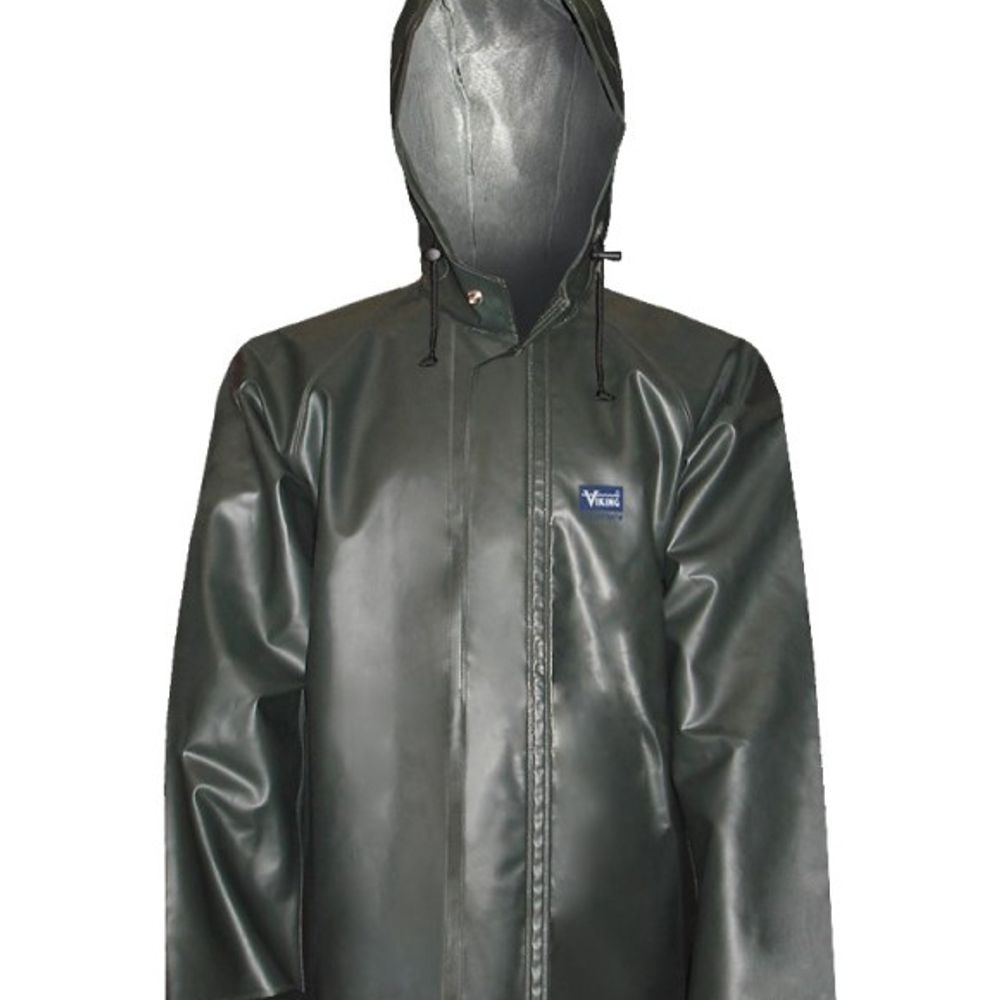 Viking, Men's Green PVC Journeyman Hooded Rain Jacket, 4125J
