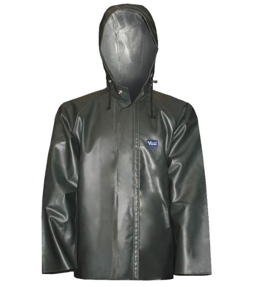 Viking, Men's Green PVC Journeyman Hooded Rain Jacket, 4125J
