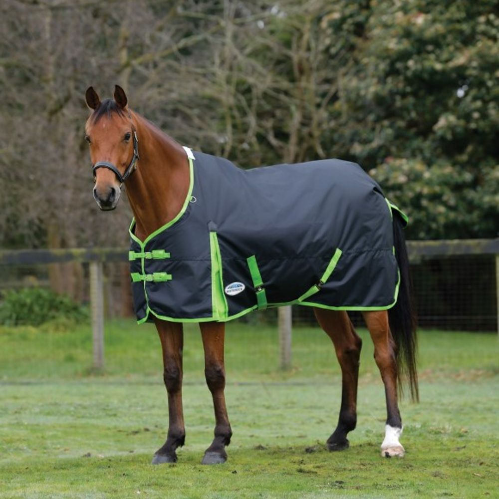 Weatherbeeta, Black & Lime Comfitec Classic Medium Standard Neck