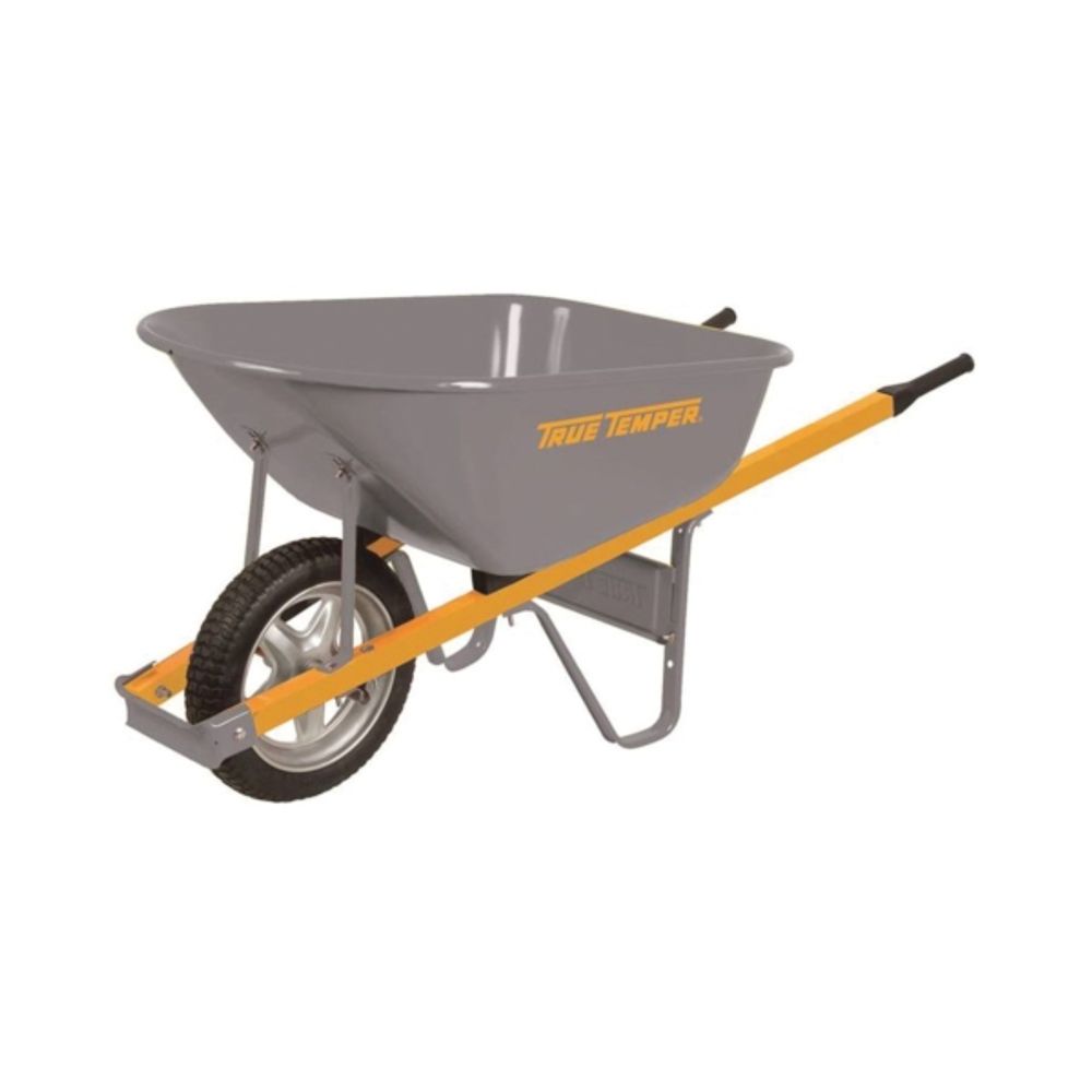 True Temper, Heavy Gauge Steel Landscaper Wheelbarrow, 6 cu. ft.