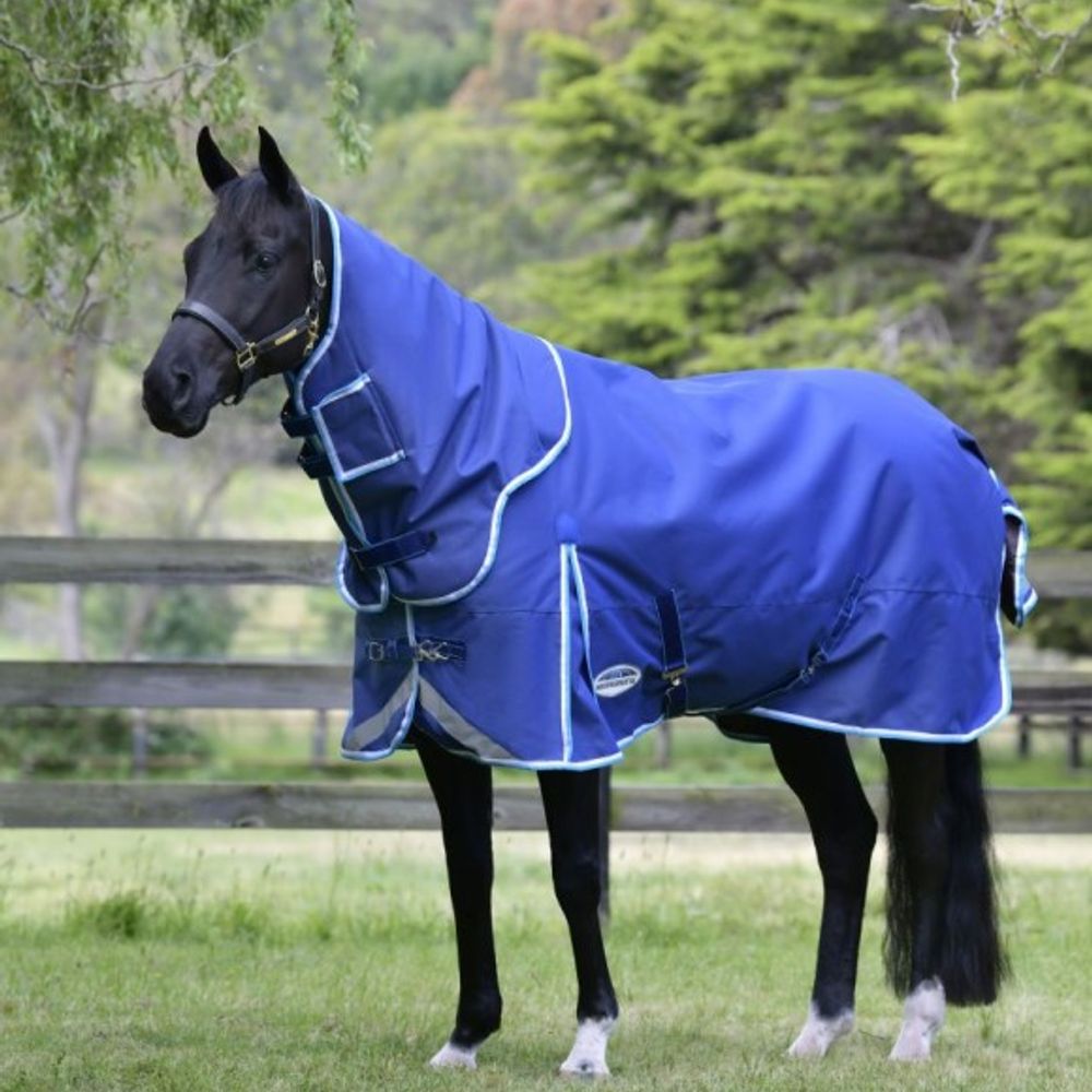 Weatherbeeta, Blue & White Comfitec Medium Ultra Tough III Detach-A-Neck 