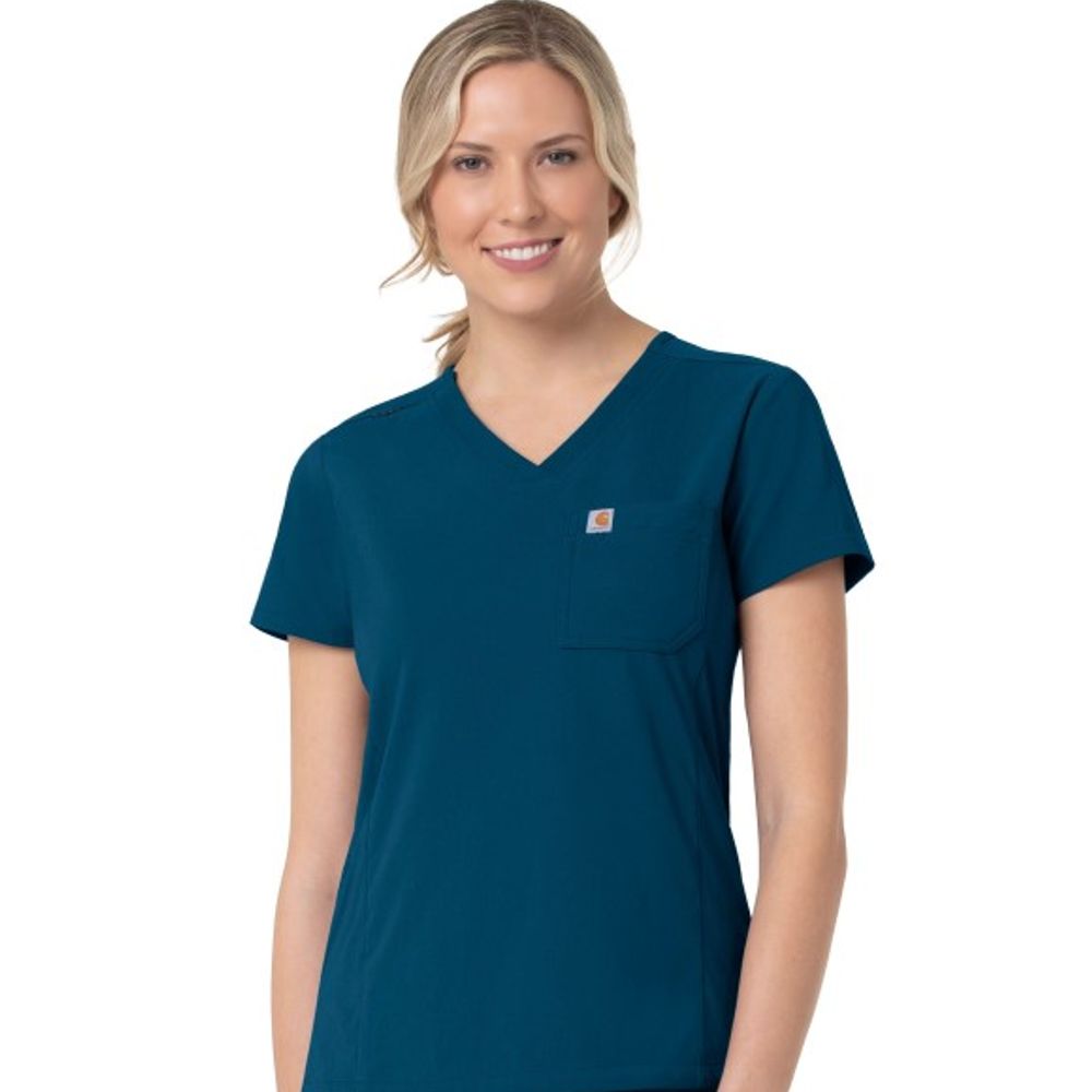 Carhartt, Ladies Caribbean Rugged Flex Peak Tuck-In Scrub Top, C12137