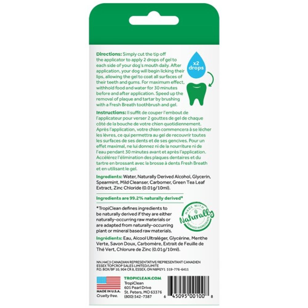 Tropiclean, Fresh Breath Oral Care Gel For Dogs, 4 oz