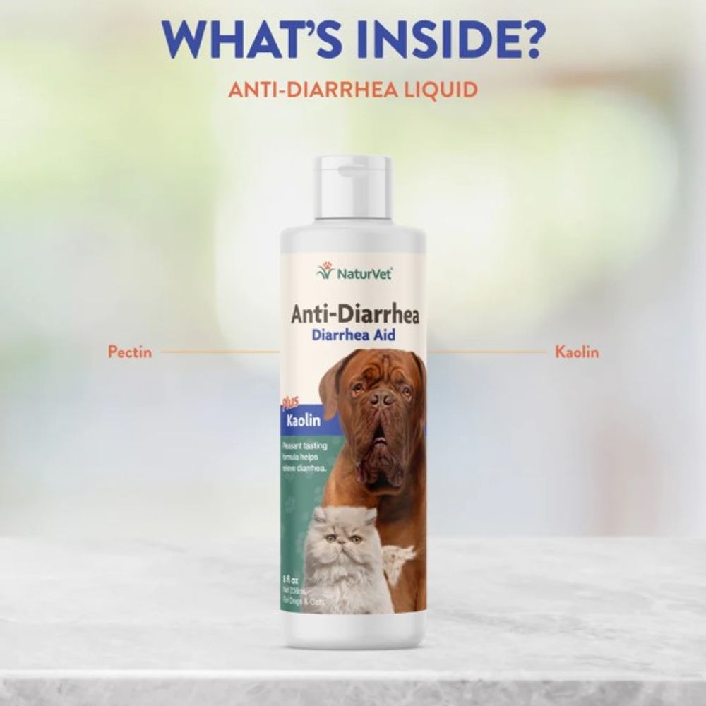 NaturVet, Anti-Diarrhea Liquid For Dog & Cat, 8 oz