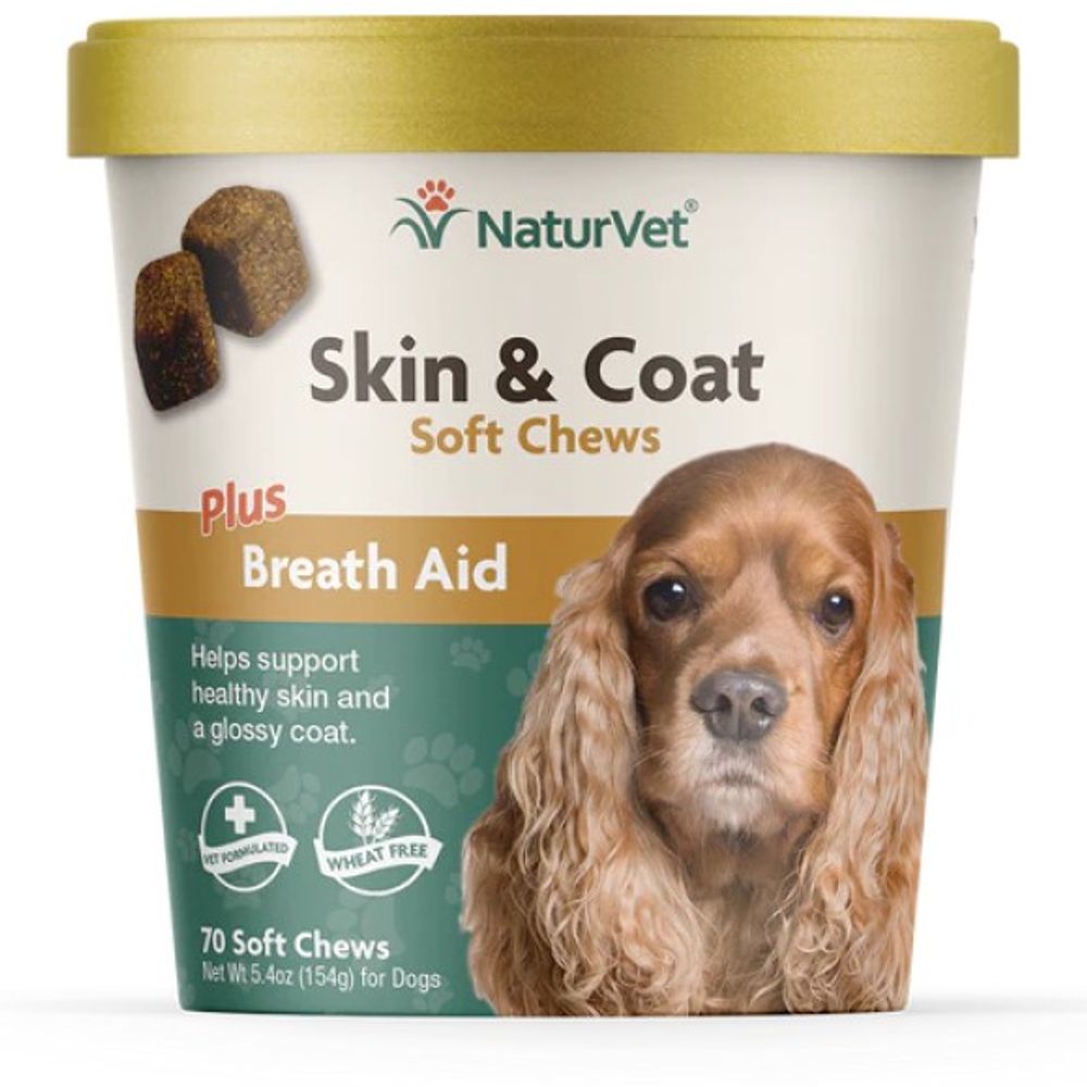 NaturVet, Skin & Coat Soft Chews For Dogs, 70 ct