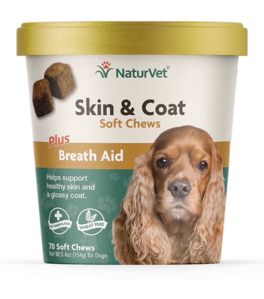 NaturVet, Skin & Coat Soft Chews For Dogs, 70 ct