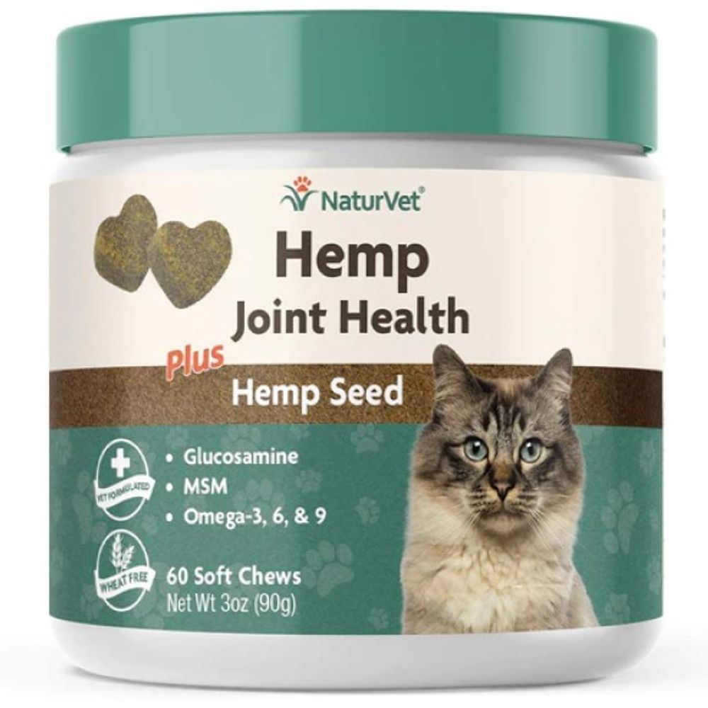 NaturVet, Hemp Joint Health Soft Chews For Cats, 60 ct