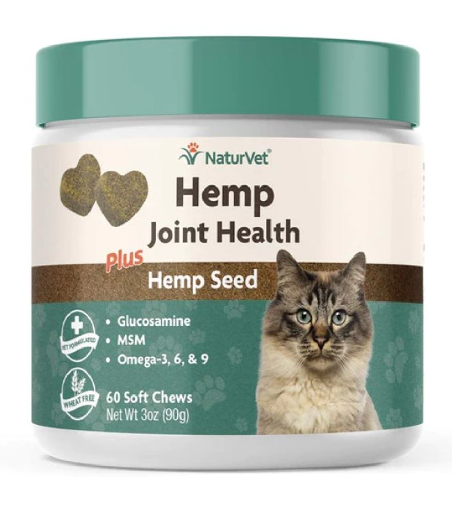 NaturVet, Hemp Joint Health Soft Chews For Cats, 60 ct