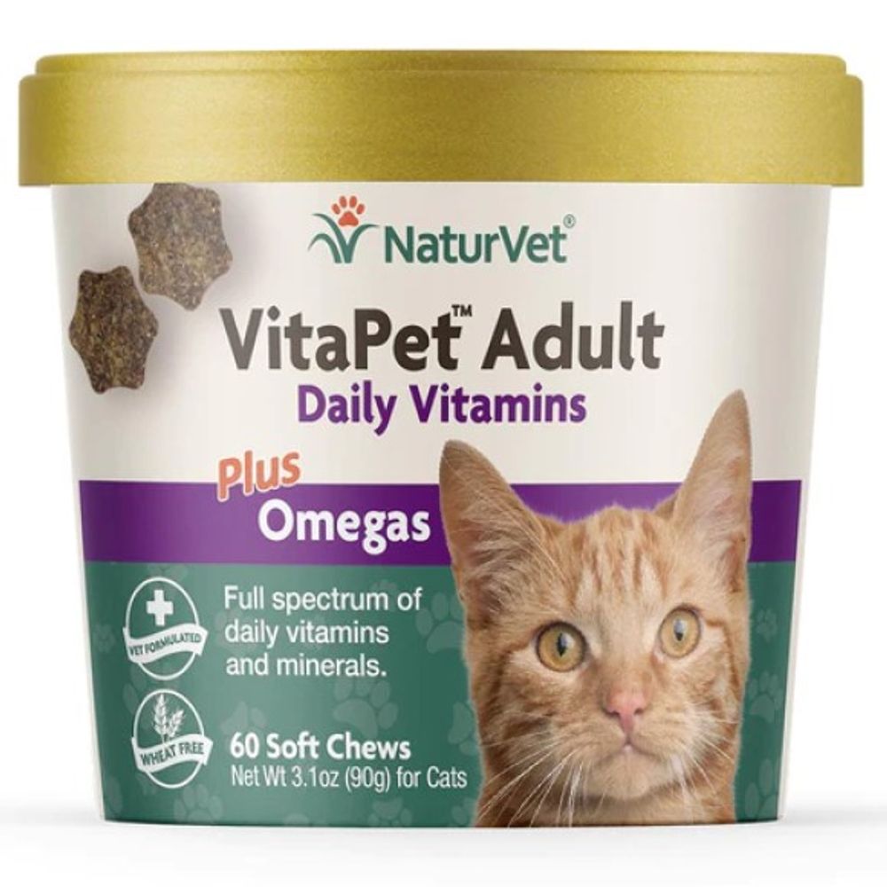 NaturVet, VitaPet Adult Daily Vitamins Soft Chew For Cats, 60 ct