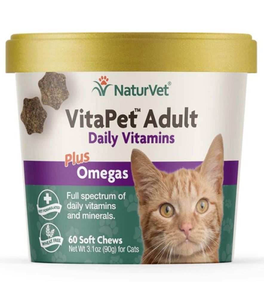 NaturVet, VitaPet Adult Daily Vitamins Soft Chew For Cats, 60 ct