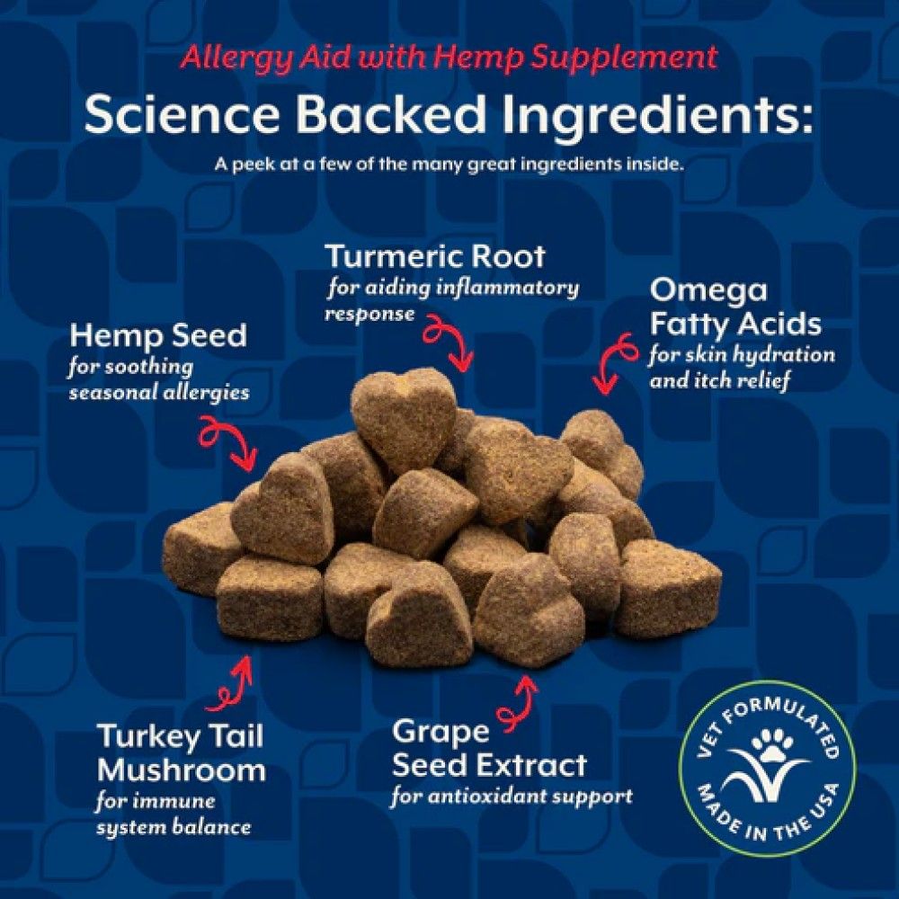 NaturVet, Allergy Aid with Hemp Seed Soft Chews, 60 ct
